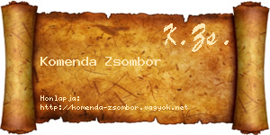 Komenda Zsombor névjegykártya
